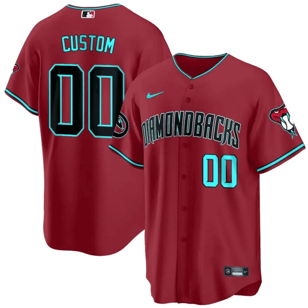 Men Arizona Diamondback Red Nike 2024 Cool Base Custom MLB Jersey->customized nfl jersey->Custom Jersey